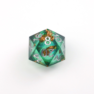Groene folie goud natuurlijke hars veelzijdig desktop spel Dice Border Gate