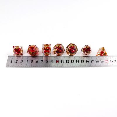 Granatenappel vloeibare natuurlijke hars multi -faceted tablet spel dobbelstenen set dnd dobbelstenen