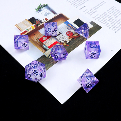 Purplewitte stroming zand hemel nummer hars veelzijdige dobbelsteen spel suite draak en Dungeon City dnd dobbelstenen