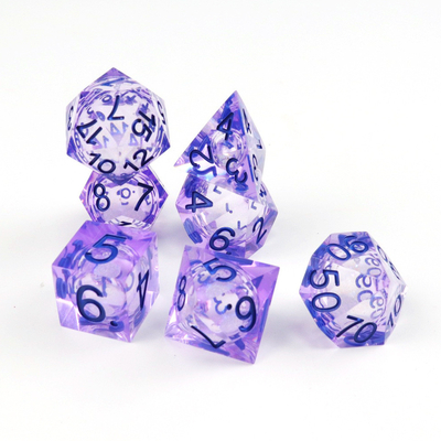 Purplewitte stroming zand hemel nummer hars veelzijdige dobbelsteen spel suite draak en Dungeon City dnd dobbelstenen