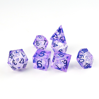 Purplewitte stroming zand hemel nummer hars veelzijdige dobbelsteen spel suite draak en Dungeon City dnd dobbelstenen