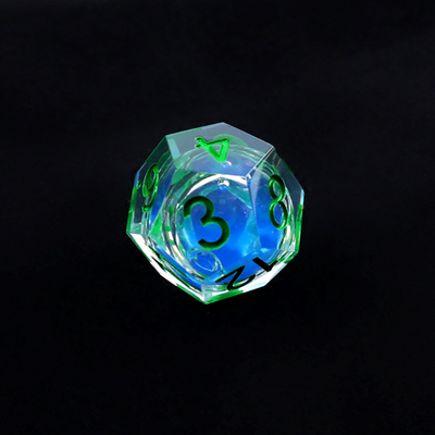 Transparante blauwe vloeibare natuurlijke hars desktop spel dobbelstenen set dnd dobbelstenen
