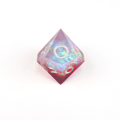 Wit plus rood erts hars desktop spel dobbelstenen set dnd dobbelstenen
