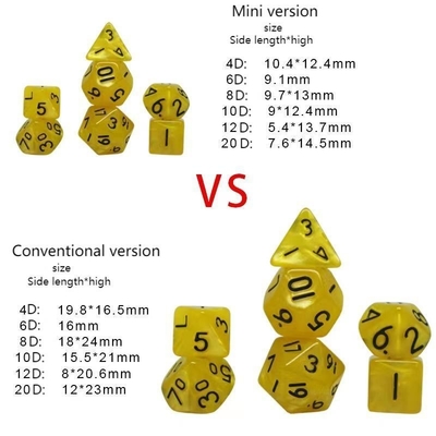 Candy kleur mini hars desktop spel dobbelstenen set