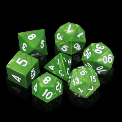Groene marmer natuurlijke hars RPG Dice Multi - Noodle Dnd Dice Set