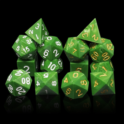 Groene marmer natuurlijke hars RPG Dice Multi - Noodle Dnd Dice Set