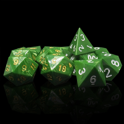 Groene marmer natuurlijke hars RPG Dice Multi - Noodle Dnd Dice Set