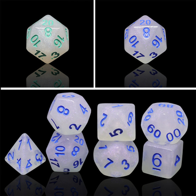 Glad kristalhars RPG dobbelstenen Handwerk hars Polyhedraal dobbelstenen