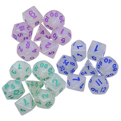Glad kristalhars RPG dobbelstenen Handwerk hars Polyhedraal dobbelstenen