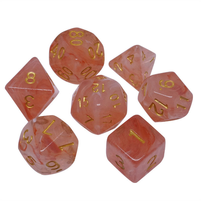 Sharp Edge Orange Smoke Multi-sided Resin Dice Voor kinderen Oefenen Mentale wiskunde