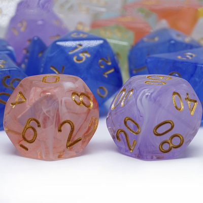 Sharp Edge Orange Smoke Multi-sided Resin Dice Voor kinderen Oefenen Mentale wiskunde