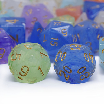 Sharp Edge Orange Smoke Multi-sided Resin Dice Voor kinderen Oefenen Mentale wiskunde