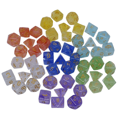 Sharp Edge Orange Smoke Multi-sided Resin Dice Voor kinderen Oefenen Mentale wiskunde