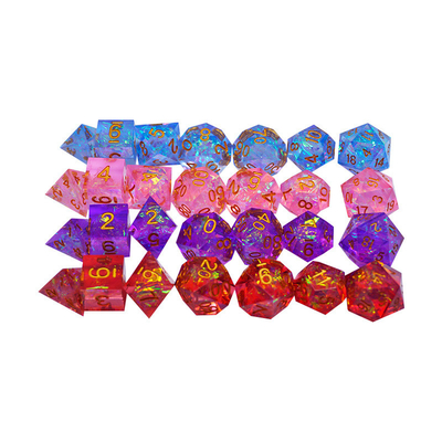 Blauw en kleur strip hars personages spelen een multi -noodle dobbelsteen set Dragon en Dungeon dnd dobbelstenen