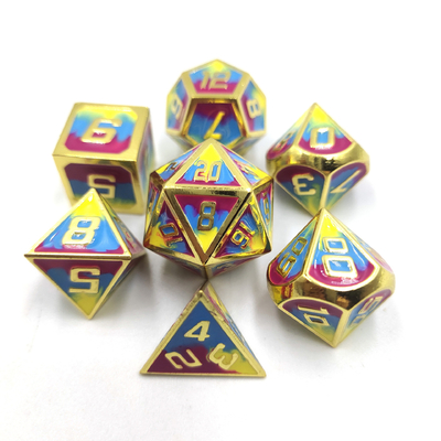 Handgepoetst Uniek Handgemaakt Duurzaam metaal 7 stukken Polyhedron Dice Set
