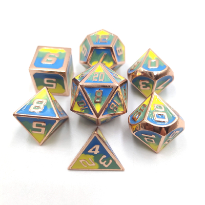Handgepoetst Uniek Handgemaakt Duurzaam metaal 7 stukken Polyhedron Dice Set