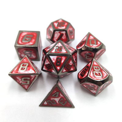 Handgepoetst Uniek Handgemaakt Duurzaam metaal 7 stukken Polyhedron Dice Set