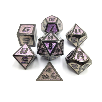 Flash Powder Metal Multi Face Role Spelende dobbelstenen Set Blauw karakter