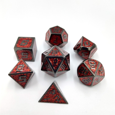 Flash Powder Metal Multi Face Role Spelende dobbelstenen Set Blauw karakter