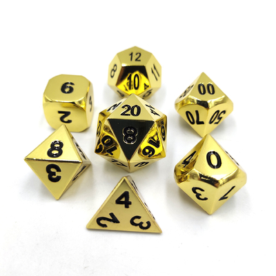 Champagne Gold Color Metal Polyhedraal Dobbelstenen Desktop Game Dobbelstenen Set