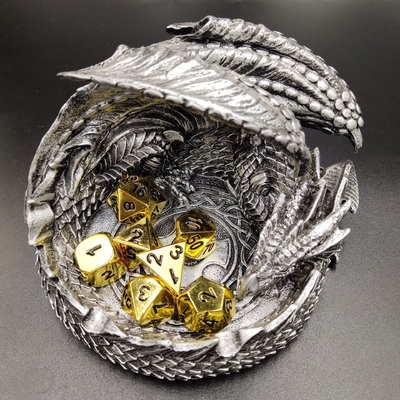 Champagne Gold Color Metal Polyhedraal Dobbelstenen Desktop Game Dobbelstenen Set