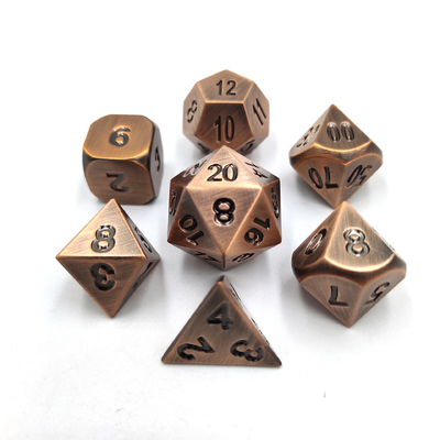 Champagne Gold Color Metal Polyhedraal Dobbelstenen Desktop Game Dobbelstenen Set