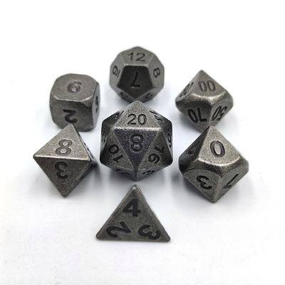 Champagne Gold Color Metal Polyhedraal Dobbelstenen Desktop Game Dobbelstenen Set