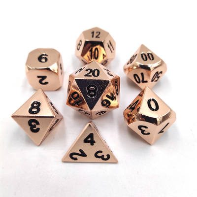 Champagne Gold Color Metal Polyhedraal Dobbelstenen Desktop Game Dobbelstenen Set