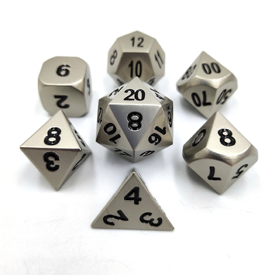 Champagne Gold Color Metal Polyhedraal Dobbelstenen Desktop Game Dobbelstenen Set