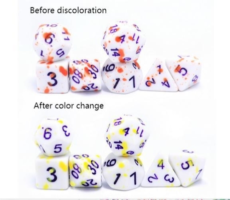 Hoge temperatuur veranderende kleur Graffiti Phantom kleur hars bordspel dobbelstenen set dnd dobbelstenen