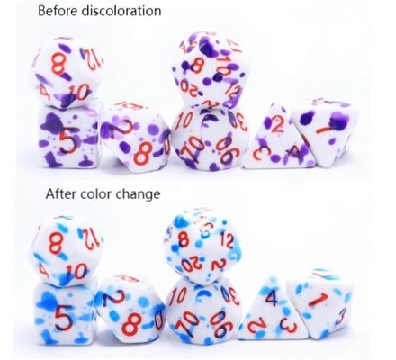 Hoge temperatuur veranderende kleur Graffiti Phantom kleur hars bordspel dobbelstenen set dnd dobbelstenen