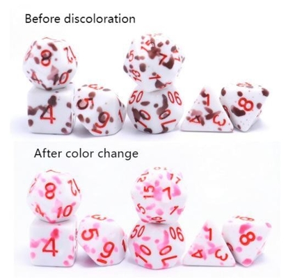 Hoge temperatuur veranderende kleur Graffiti Phantom kleur hars bordspel dobbelstenen set dnd dobbelstenen