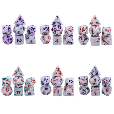 Hoge temperatuur veranderende kleur Graffiti Phantom kleur hars bordspel dobbelstenen set dnd dobbelstenen