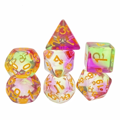 Kleur kristal hars desktop spel dobbelstenen set dnd dobbelstenen