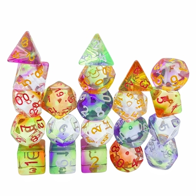 Kleur kristal hars desktop spel dobbelstenen set dnd dobbelstenen
