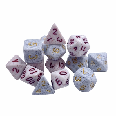 Gouden lettertype gouden vlekken erts erts hars personage spelen bordspel dobbelstenen set dnd dobbelstenen