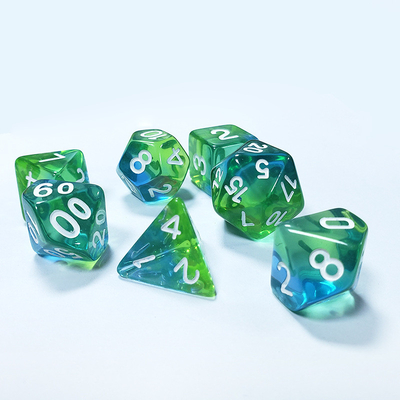 Muntgroen kristal natuurhars veelzijdig bordspel dobbelstenen set Dragon and Dungeon