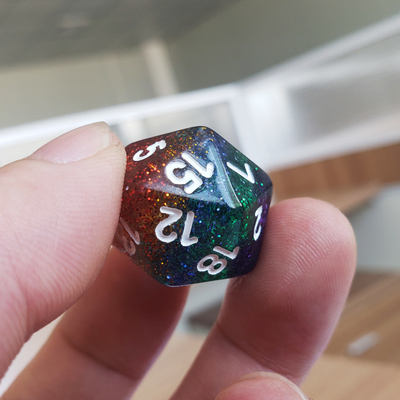 Shin Golden Powder Rainbow Resin Boarding Dice Set Dragon en Dungeon