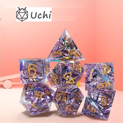 Paarse strip Resin Boarding Dice Set Dragon en Dungeon