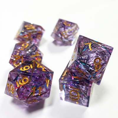 Paarse strip Resin Boarding Dice Set Dragon en Dungeon