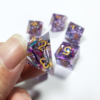 Paarse strip Resin Boarding Dice Set Dragon en Dungeon