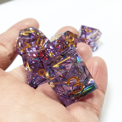 Paarse strip Resin Boarding Dice Set Dragon en Dungeon