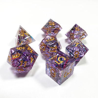 Paarse strip Resin Boarding Dice Set Dragon en Dungeon