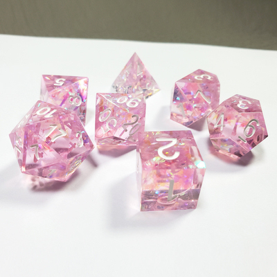 Roze kristal hars bord dobbelstenen set draak en kerker