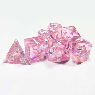 Roze kristal hars bord dobbelstenen set draak en kerker