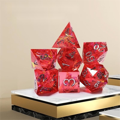 Phantom rood hars &amp; folie goud Hars Boarding Dice Set Dragon en Dungeon
