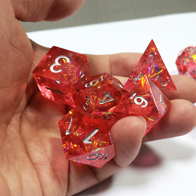 Phantom rood hars &amp; folie goud Hars Boarding Dice Set Dragon en Dungeon