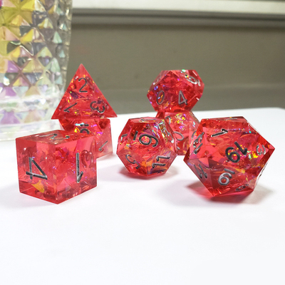 Phantom rood hars &amp; folie goud Hars Boarding Dice Set Dragon en Dungeon
