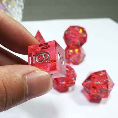 Phantom rood hars &amp; folie goud Hars Boarding Dice Set Dragon en Dungeon