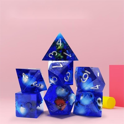Blauw kristal schedel hars boarding dobbelstenen set draak en kerker
